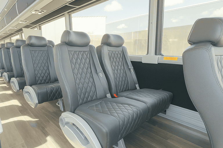 interior of Charter Bus Rental Oak Lawn charter bus